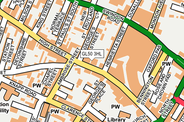 GL50 3HL map - OS OpenMap – Local (Ordnance Survey)