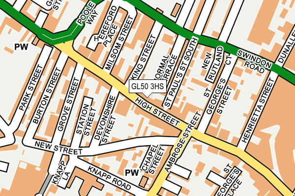 GL50 3HS map - OS OpenMap – Local (Ordnance Survey)