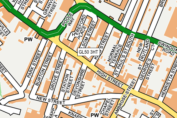 GL50 3HT map - OS OpenMap – Local (Ordnance Survey)