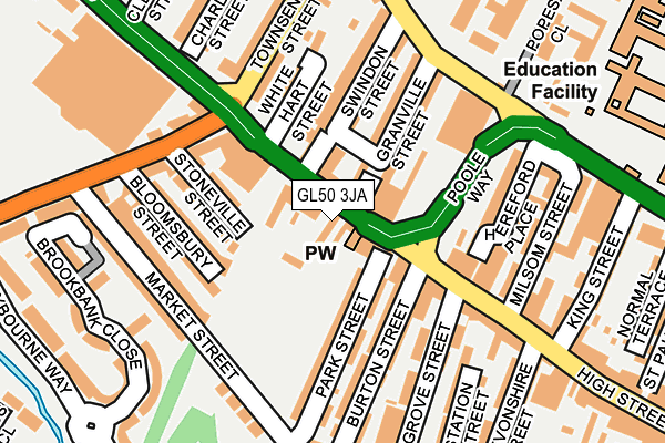 GL50 3JA map - OS OpenMap – Local (Ordnance Survey)