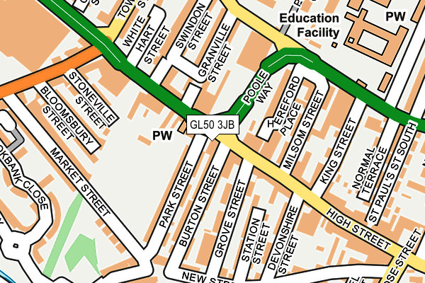 GL50 3JB map - OS OpenMap – Local (Ordnance Survey)