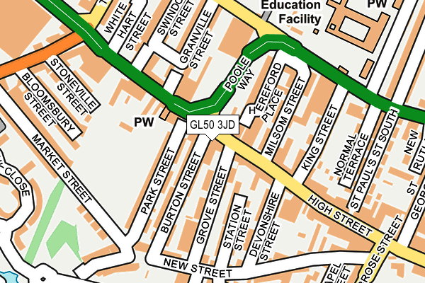 GL50 3JD map - OS OpenMap – Local (Ordnance Survey)