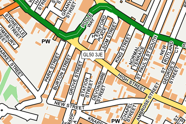 GL50 3JE map - OS OpenMap – Local (Ordnance Survey)