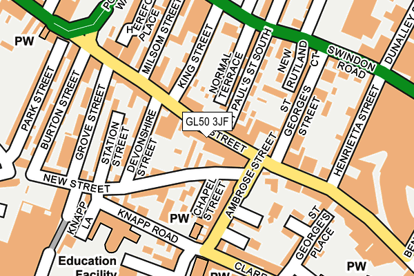 GL50 3JF map - OS OpenMap – Local (Ordnance Survey)