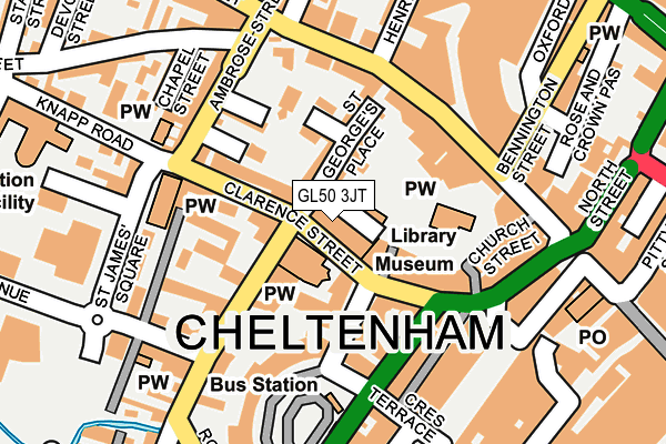 GL50 3JT map - OS OpenMap – Local (Ordnance Survey)