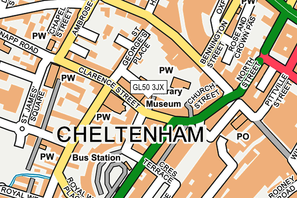 GL50 3JX map - OS OpenMap – Local (Ordnance Survey)