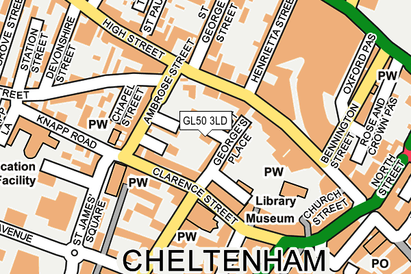 GL50 3LD map - OS OpenMap – Local (Ordnance Survey)