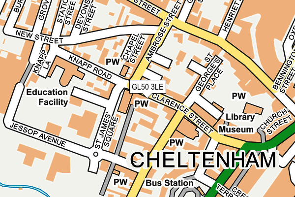 GL50 3LE map - OS OpenMap – Local (Ordnance Survey)