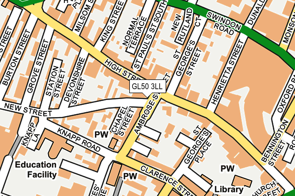 GL50 3LL map - OS OpenMap – Local (Ordnance Survey)