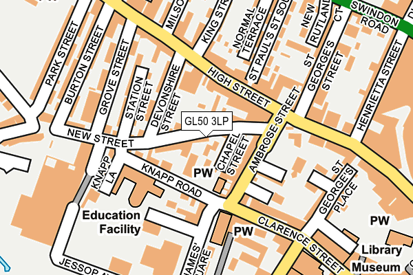 GL50 3LP map - OS OpenMap – Local (Ordnance Survey)