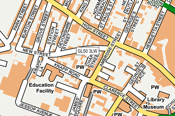 GL50 3LW map - OS OpenMap – Local (Ordnance Survey)