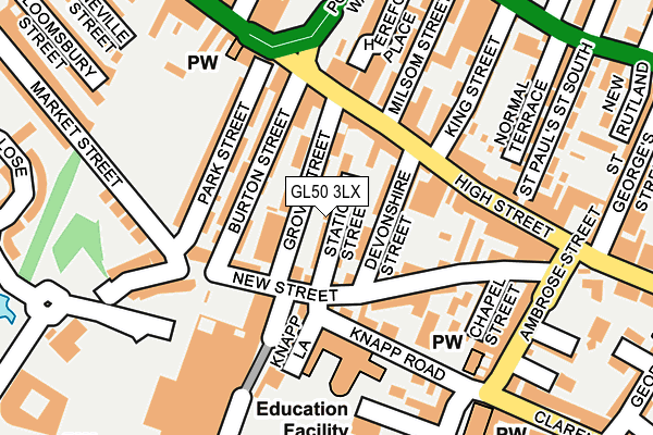 GL50 3LX map - OS OpenMap – Local (Ordnance Survey)