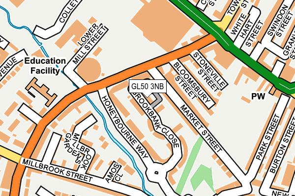 GL50 3NB map - OS OpenMap – Local (Ordnance Survey)