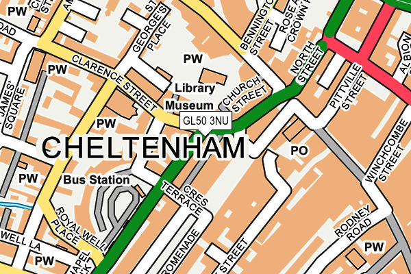 GL50 3NU map - OS OpenMap – Local (Ordnance Survey)