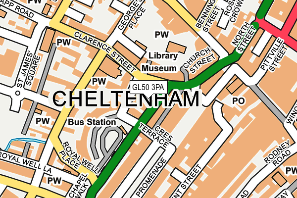 GL50 3PA map - OS OpenMap – Local (Ordnance Survey)