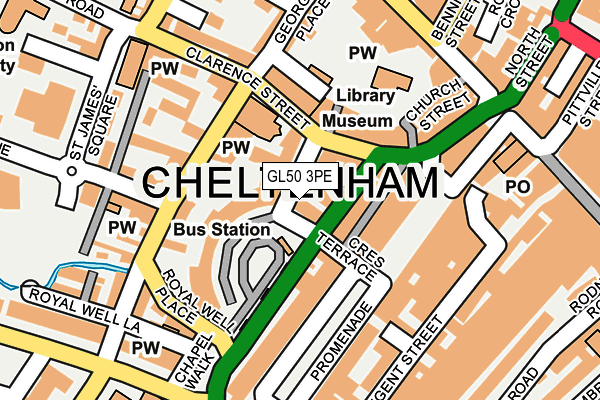 GL50 3PE map - OS OpenMap – Local (Ordnance Survey)