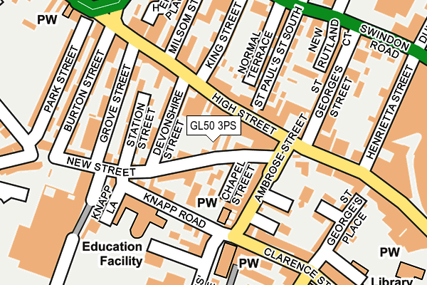 GL50 3PS map - OS OpenMap – Local (Ordnance Survey)