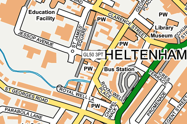 GL50 3PT map - OS OpenMap – Local (Ordnance Survey)