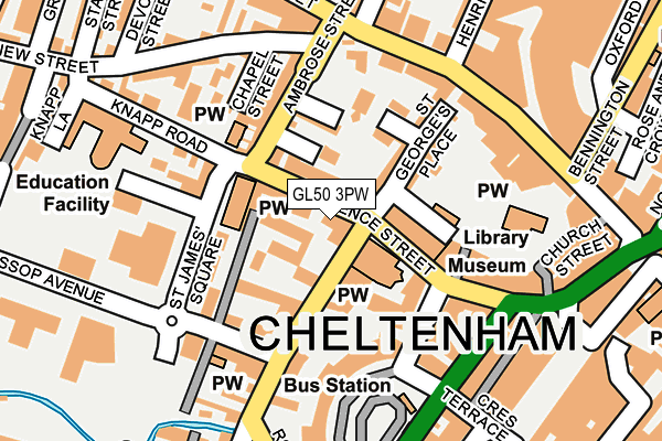 GL50 3PW map - OS OpenMap – Local (Ordnance Survey)