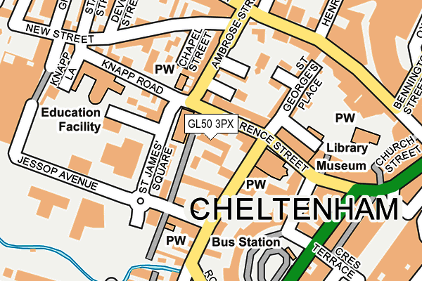 GL50 3PX map - OS OpenMap – Local (Ordnance Survey)