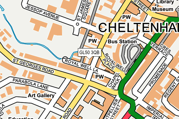 GL50 3QB map - OS OpenMap – Local (Ordnance Survey)