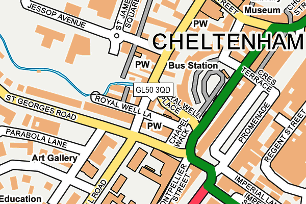 GL50 3QD map - OS OpenMap – Local (Ordnance Survey)