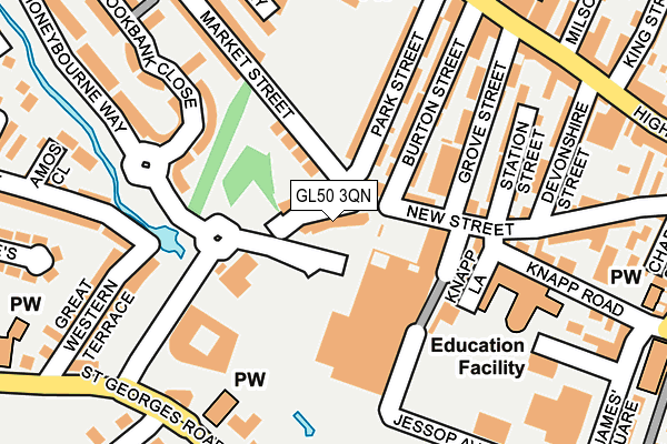 GL50 3QN map - OS OpenMap – Local (Ordnance Survey)