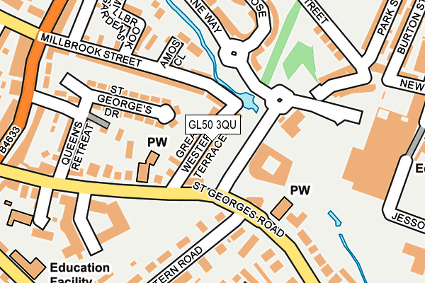 GL50 3QU map - OS OpenMap – Local (Ordnance Survey)