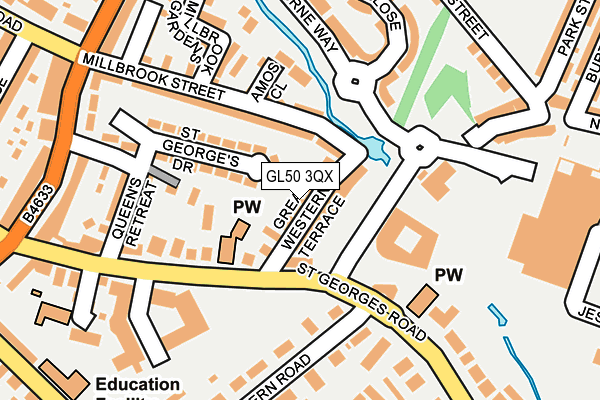 GL50 3QX map - OS OpenMap – Local (Ordnance Survey)