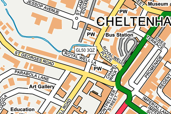 GL50 3QZ map - OS OpenMap – Local (Ordnance Survey)