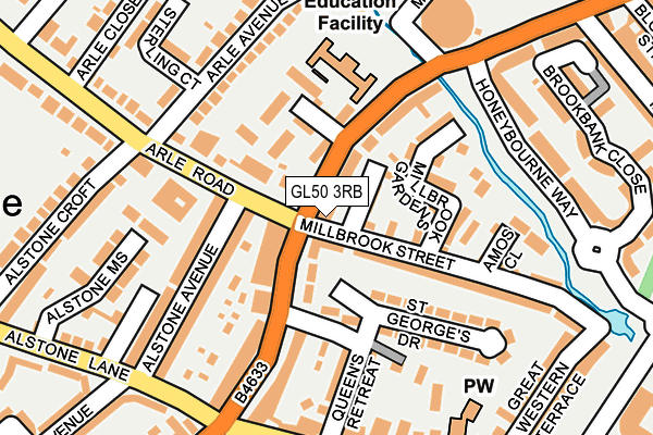 GL50 3RB map - OS OpenMap – Local (Ordnance Survey)