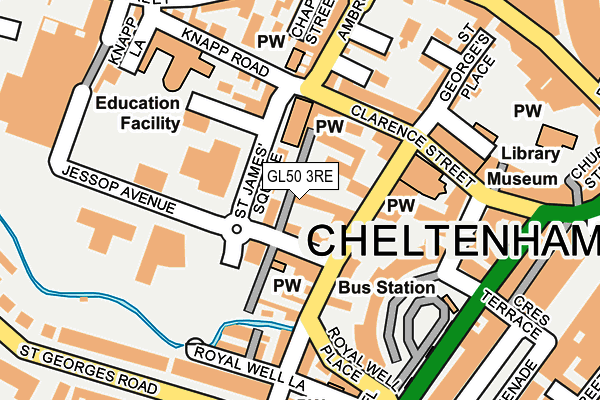 GL50 3RE map - OS OpenMap – Local (Ordnance Survey)