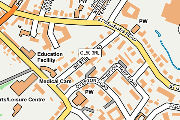 GL50 3RL map - OS OpenMap – Local (Ordnance Survey)