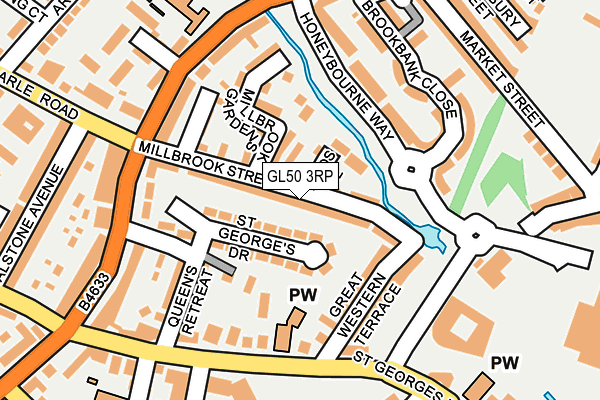 GL50 3RP map - OS OpenMap – Local (Ordnance Survey)