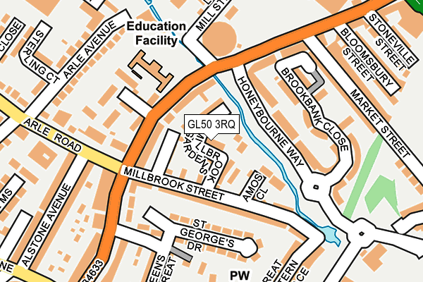 GL50 3RQ map - OS OpenMap – Local (Ordnance Survey)