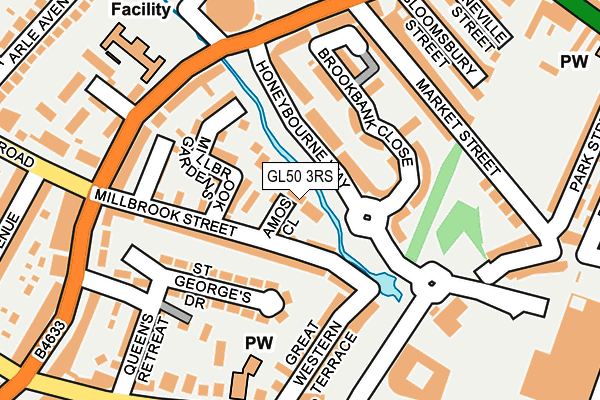 GL50 3RS map - OS OpenMap – Local (Ordnance Survey)