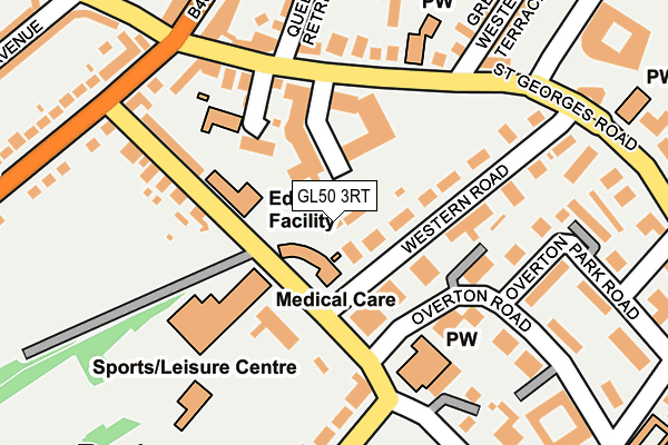 GL50 3RT map - OS OpenMap – Local (Ordnance Survey)