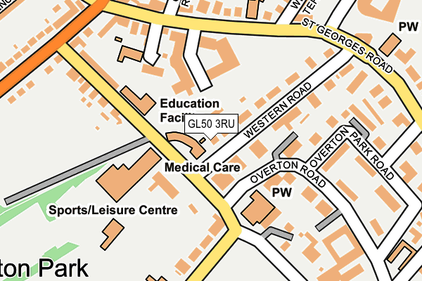 GL50 3RU map - OS OpenMap – Local (Ordnance Survey)