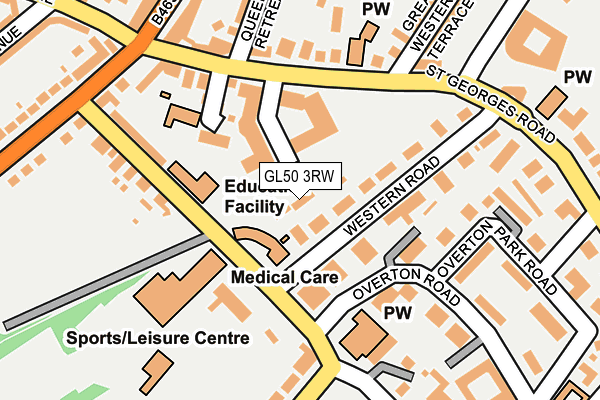 GL50 3RW map - OS OpenMap – Local (Ordnance Survey)