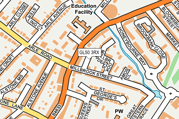 GL50 3RX map - OS OpenMap – Local (Ordnance Survey)
