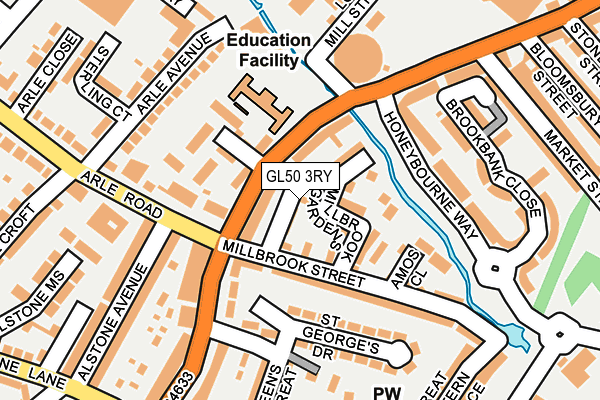 GL50 3RY map - OS OpenMap – Local (Ordnance Survey)
