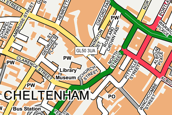 GL50 3UA map - OS OpenMap – Local (Ordnance Survey)