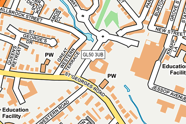 GL50 3UB map - OS OpenMap – Local (Ordnance Survey)