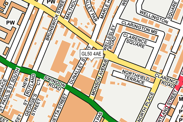 GL50 4AE map - OS OpenMap – Local (Ordnance Survey)