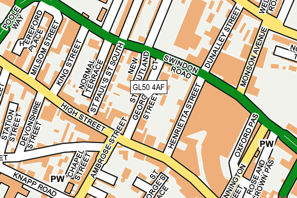 GL50 4AF map - OS OpenMap – Local (Ordnance Survey)