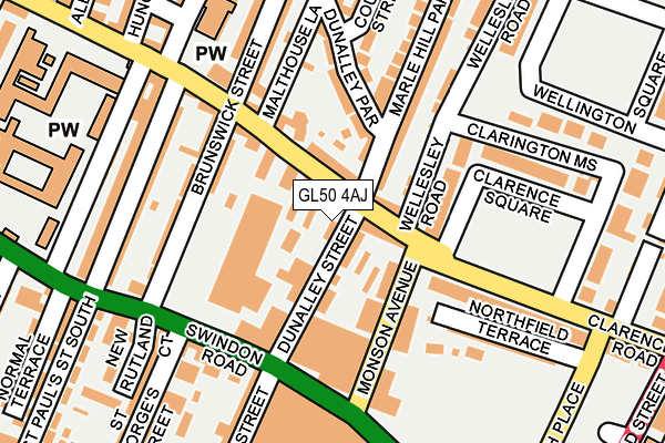 GL50 4AJ map - OS OpenMap – Local (Ordnance Survey)