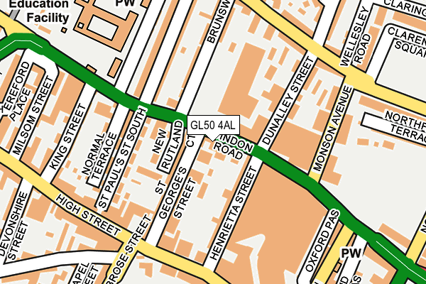 GL50 4AL map - OS OpenMap – Local (Ordnance Survey)