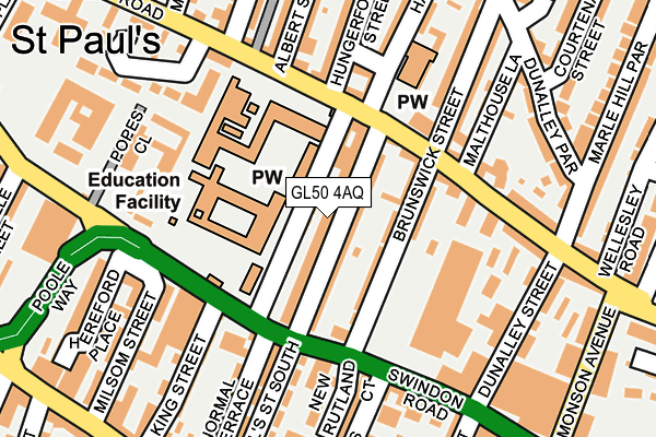 GL50 4AQ map - OS OpenMap – Local (Ordnance Survey)