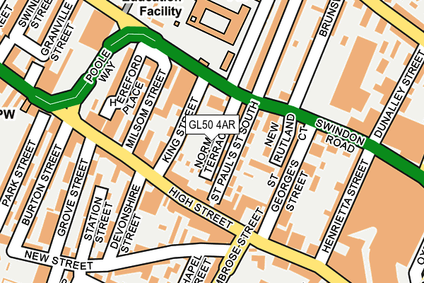 GL50 4AR map - OS OpenMap – Local (Ordnance Survey)