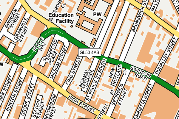 GL50 4AS map - OS OpenMap – Local (Ordnance Survey)